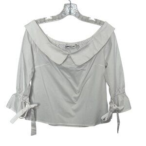 NY & COMPANY Blouse Shirt Womens Small White New WOT Off-Shoulder